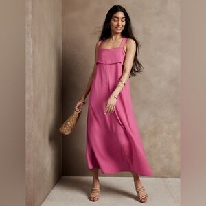 Banana Republic Tie Back Midi Dress In Camp Pink Sz XS